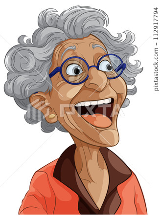 Joyful Grandmother with a Warm Smile 112917794
