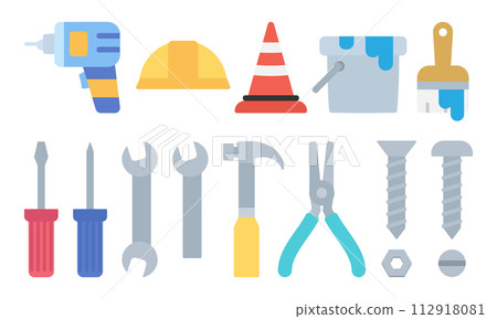 Illustration set of various tools 112918081