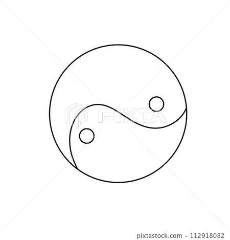 A white circle with two black circles in the middle 112918082