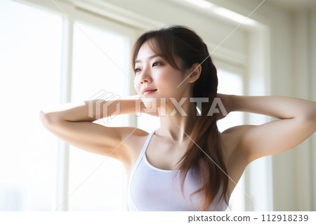 Yoga fitness sport gym woman exercise 112918239