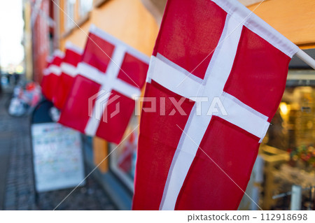 row of aligned denmark flags row of aligned denmark flags 112918698