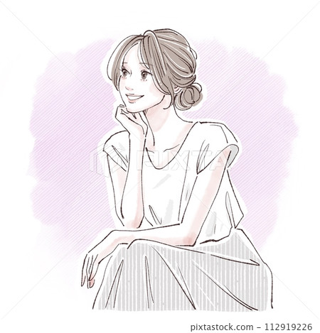 Illustration material of women and girls 112919226