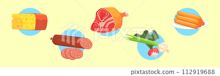 Food Object and Item from Grocery Store Vector Set Food Object and Item from Grocery Store Vector Set 112919688