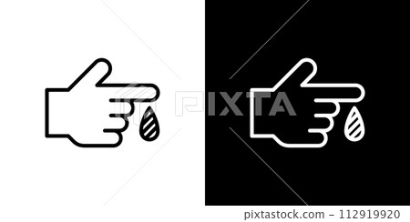 簡單的指尖損傷向量圖標 112919920