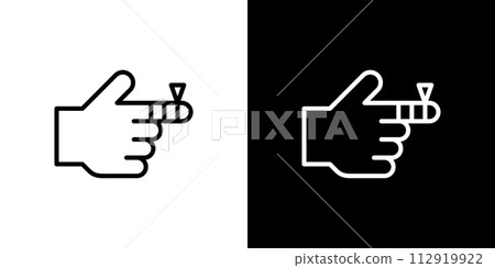 Simple fingertip injury vector icon Simple fingertip injury vector icon 112919922