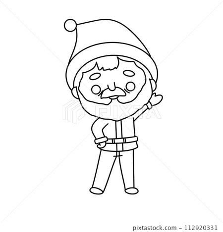 A cartoon character with a beard and a hat is waving 112920331