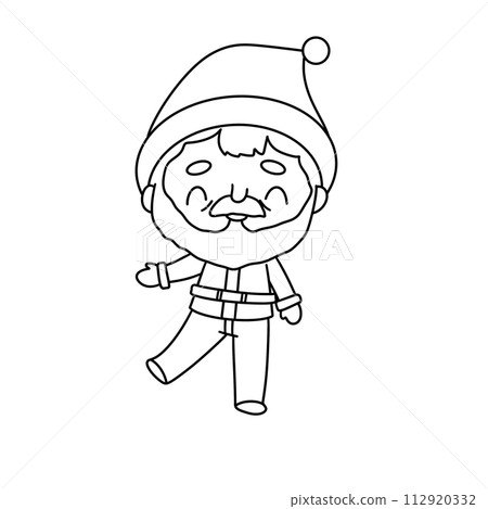 A cartoon character with a beard and a hat is standing and waving A cartoon character with a beard and a hat is standing and waving 112920332