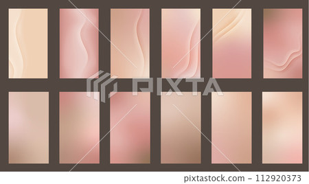 Nude gradient. Pastel nude background set, modern gradient vector design. Trendy screen. Nude gradient. Pastel nude background set, modern gradient vector design. Trendy screen. 112920373