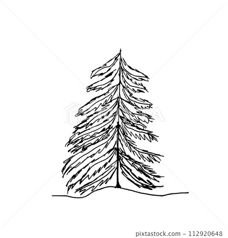 The with Christmas tree with with balls, garland, snowflakes. Winter illustration for fabric, textile wallpaper, posters, gift wrapping paper. Merry Christmas and New year Vector The with Christmas tree with with balls, garland, snowflakes. Winter illustration for fabric, textile wallpaper, posters, gift wrapping paper. Merry Christmas and New year Vector 112920648