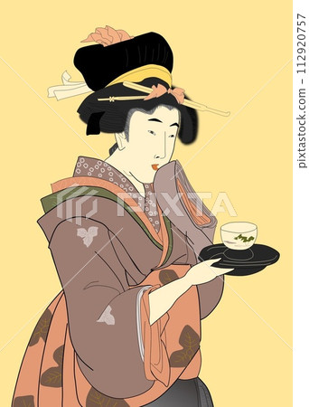 歌麻呂風格的美人畫(浮世繪複製品) 歌麻呂風格的美人畫(浮世繪複製品) 112920757