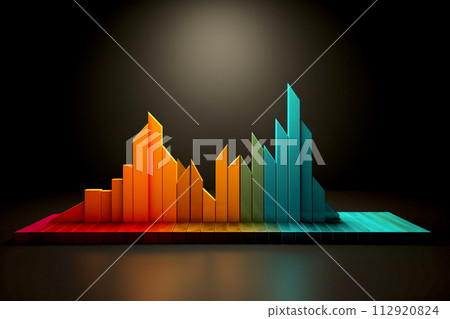 Flat chart, graph. Simply color editable. Orange and blue infographics elements on black background. Business analytics concept. Data visualization Flat chart, graph. Simply color editable. Orange and blue infographics elements on black background. Business analytics concept. Data visualization 112920824