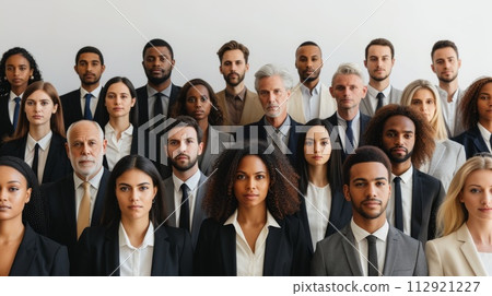 Multiethnic business team standing together in a group 112921227