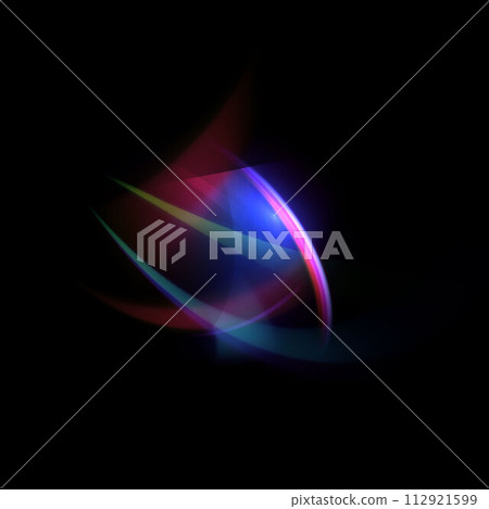 Swirling rainbow light flare vector illustration 112921599