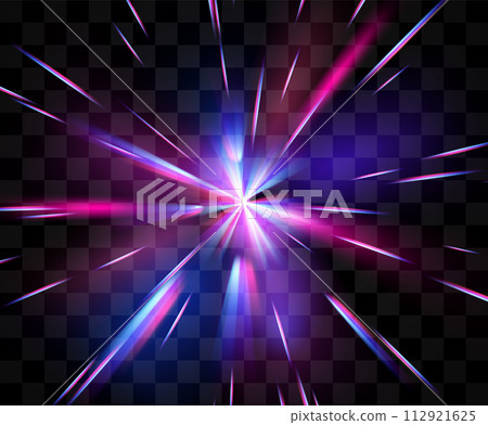 Blue purple light flare effect, vector illustration 112921625