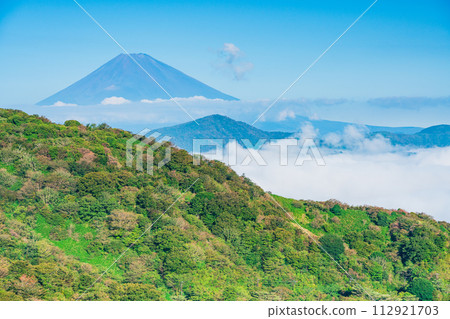 (神奈川縣)從箱根代觀山雲海看到的富士山 (神奈川縣)從箱根代觀山雲海看到的富士山 112921703