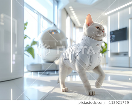 Cats living well while wearing support wear 112921759