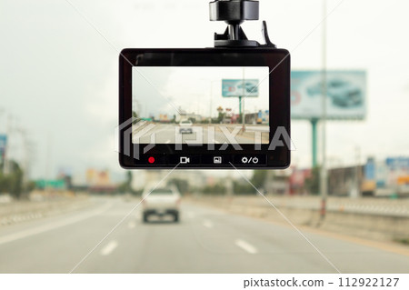 Car CCTV camera video recorder for driving safety on the road Car CCTV camera video recorder for driving safety on the road 112922127
