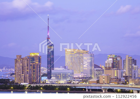福岡福岡塔的美麗夜景與櫻花 112922456