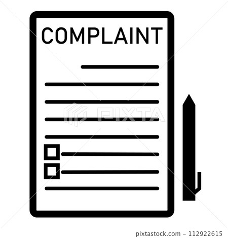 Complaint icon. Claim petition sign. Form application filling symbol. Petition logo. flat style. Complaint icon. Claim petition sign. Form application filling symbol. Petition logo. flat style. 112922615
