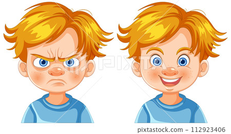 Emotions Expressed: Angry and Happy Faces Emotions Expressed: Angry and Happy Faces 112923406