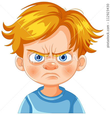 Angry Little Boy Cartoon Expression Angry Little Boy Cartoon Expression 112923430