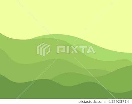 Natura wave landscape in a minimalistic style. Plains and mountains. Boho decor for prints, posters and interior design. Mid Century modern decor. Vector illustration 112923714