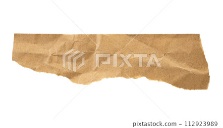 Brown Cardboard paper piece isolated on white background Brown Cardboard paper piece isolated on white background 112923989