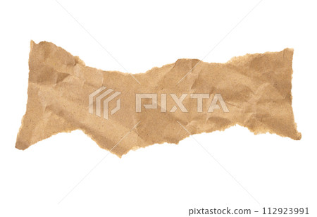 Brown Cardboard paper piece isolated on white background Brown Cardboard paper piece isolated on white background 112923991