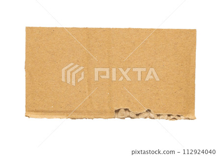 Brown Cardboard paper piece isolated on white background Brown Cardboard paper piece isolated on white background 112924040