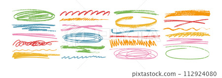 Hand drawn colorful charcoal underlines, squiggly lines, charcoal squiggles and strokes Hand drawn colorful charcoal underlines, squiggly lines, charcoal squiggles and strokes 112924080