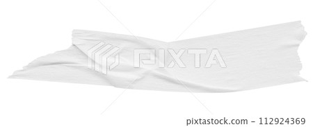 White adhesive paper tape isolated on white background 112924369