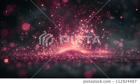 AI 生成的粉紅色煙火在黑暗中綻放的影像 112924487