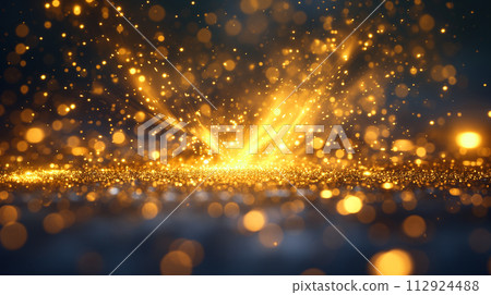 黑暗中人工智慧生成的影像中爆發出黃色火花 112924488