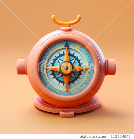 3D compass icon illustration by generate Ai 112924941
