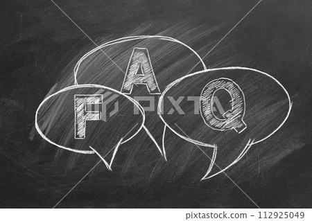 FAQ. Frequently Asked Questions. Lettering on chalkboard. FAQ. Frequently Asked Questions. Lettering on chalkboard. 112925049