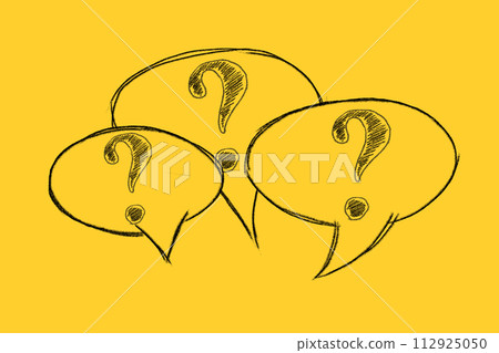 FAQ concept. Illustration on yellow. FAQ concept. Illustration on yellow. 112925050