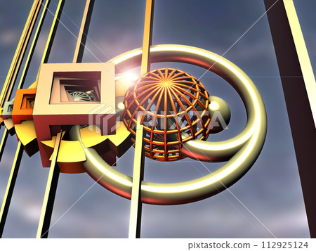 3D illustration artwork of virtual scenery 3D illustration artwork of virtual scenery 112925124