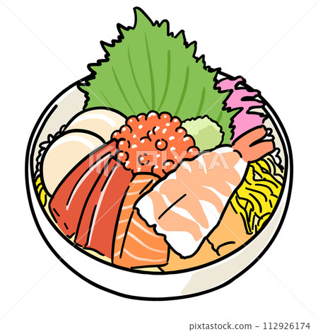Illustration of seafood bowl Illustration of seafood bowl 112926174