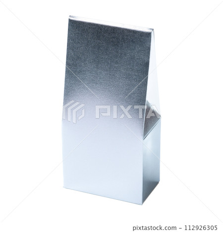Transparent background triangular carton (silver)/box | Luxury packaging for Japanese tea, black tea, coffee, etc. 112926305