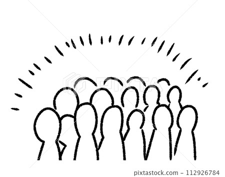 Hand-drawn illustration of a crowd of people - stick figures Hand-drawn illustration of a crowd of people - stick figures 112926784