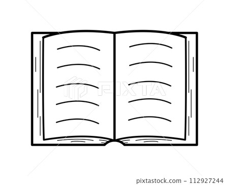 An open book doodle icon. Vector illustration on a white background. An open book doodle icon. Vector illustration on a white background. 112927244