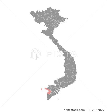 Kien Giang province map, administrative division of Vietnam. Vector illustration. Kien Giang province map, administrative division of Vietnam. Vector illustration. 112927827