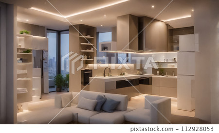 現代客廳的剖面圖 112928053