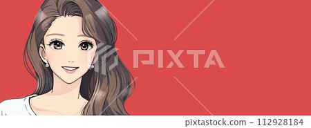 婦女/女孩橫幅/背景/標題插畫素材 婦女/女孩橫幅/背景/標題插畫素材 112928184