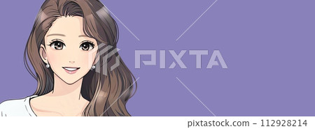 Women/girls banner/background/header illustration material 112928214
