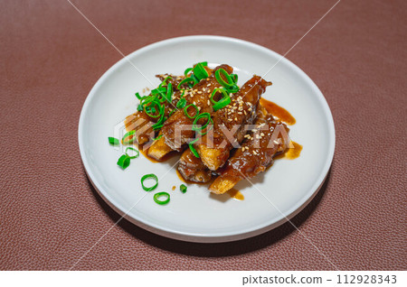 Long meat rolls made in the microwave Long meat rolls made in the microwave 112928343