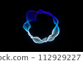 Futuristic colorful sphere of lines. Network connection big data. Abstract technology background. Place for text. 3d rendering. 112929227