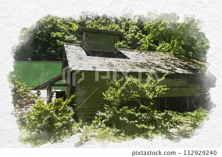 水彩畫風格，雲南，菅谷多多拉山內，風車，島根縣雲南市 112929240