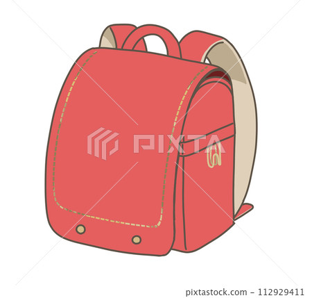 Illustration of a red school bag Illustration of a red school bag 112929411