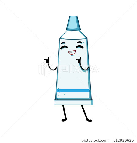 brush toothpaste character cartoon vector illustration 112929620
